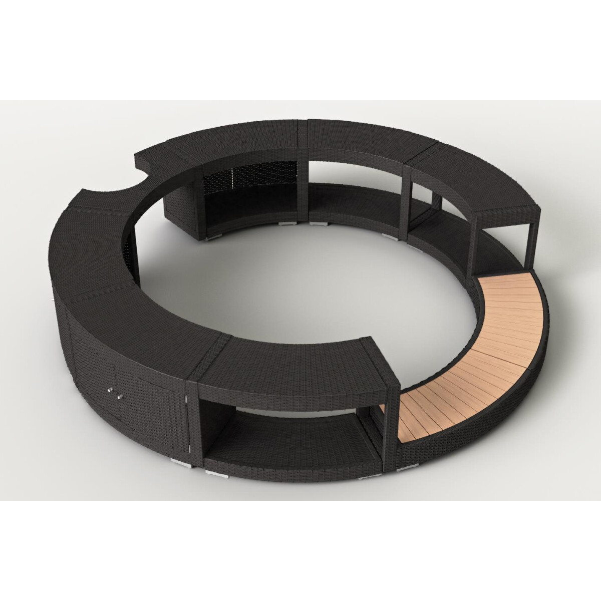 Umrandung aus Polyrattan für Softub box