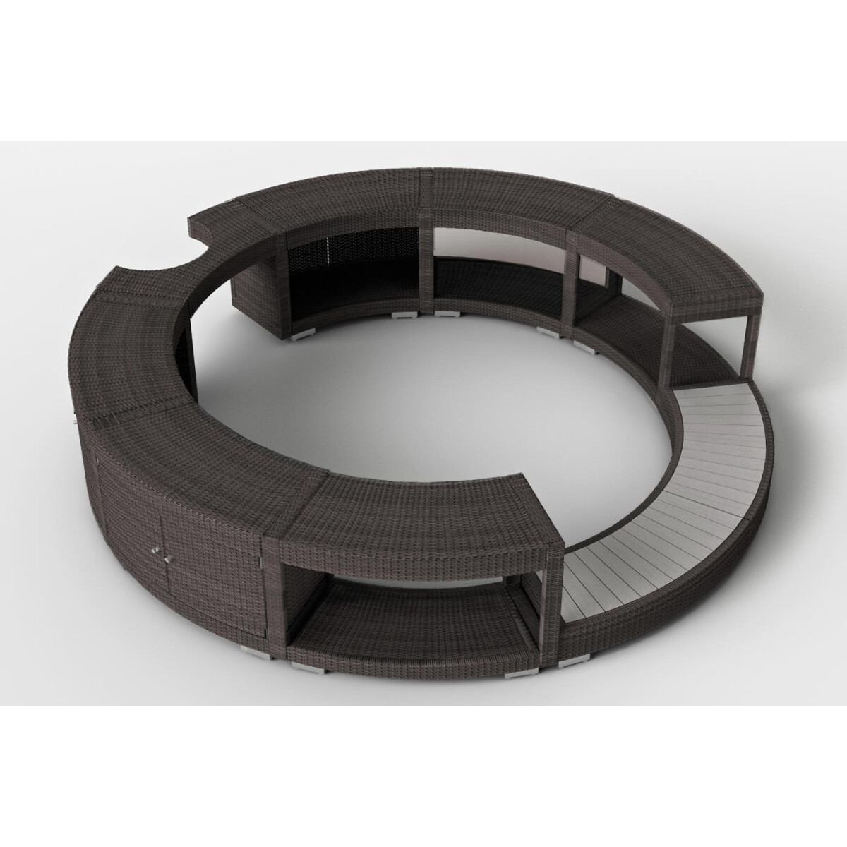 Umrandung aus Polyrattan für Softub Legend Stone