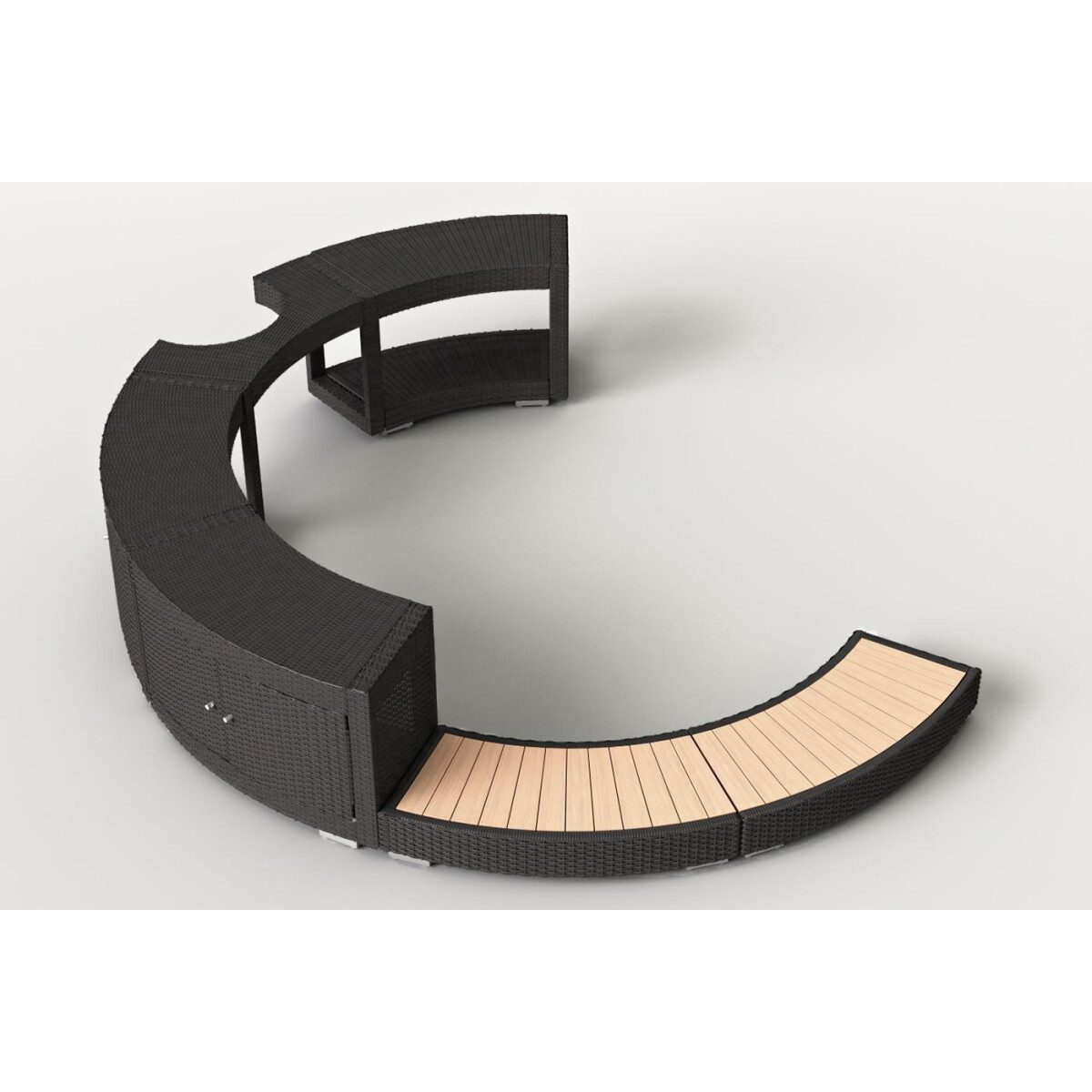5/8-Umrandung aus Polyrattan für So box