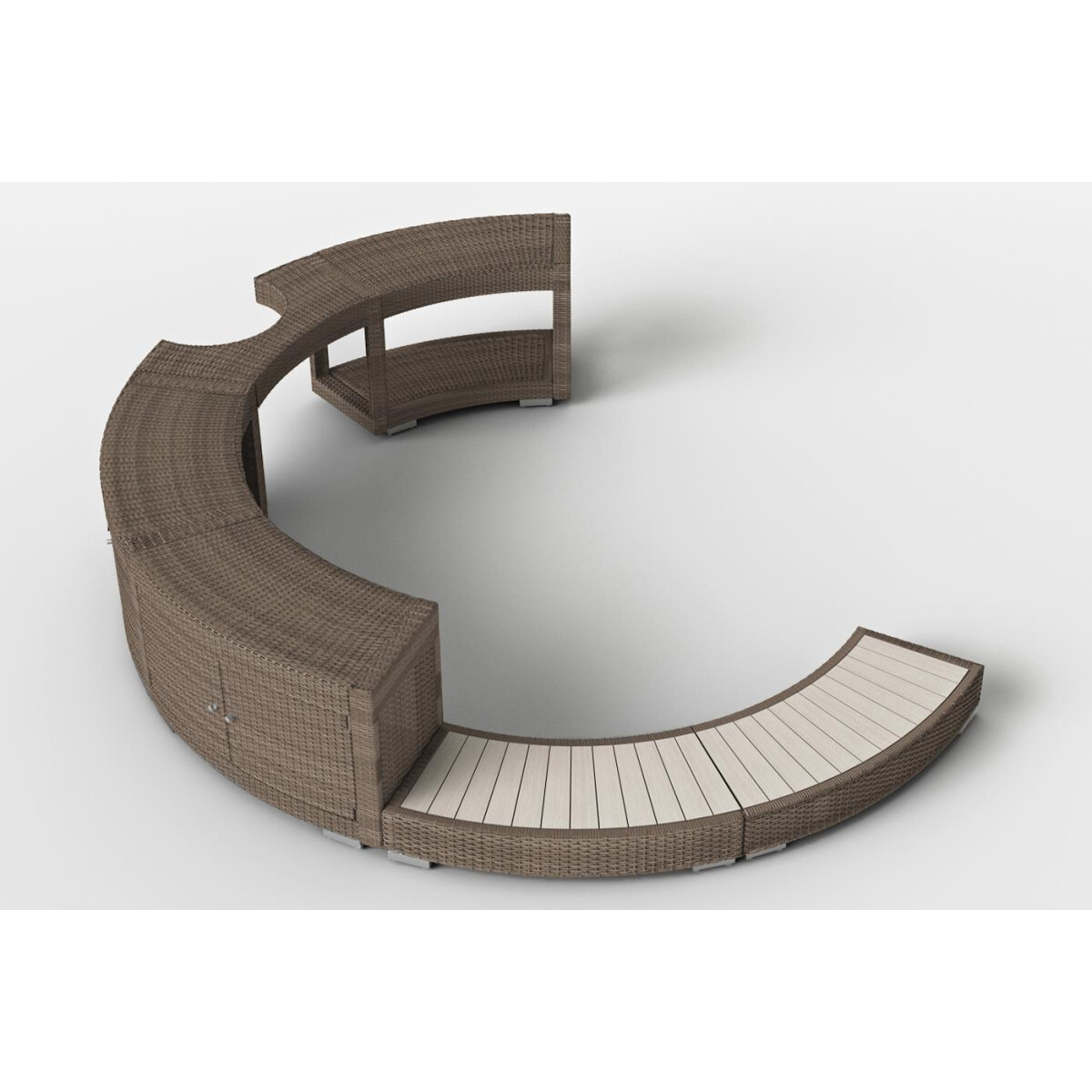 5/8-Umrandung aus Polyrattan für Softub Resort / Poseid