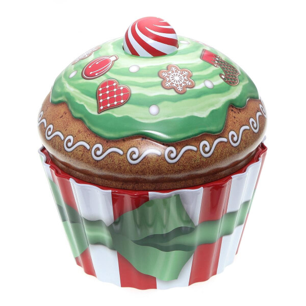 Cup Cake Dose Merry Christmas", Keksdose, Muffindose, Aufbewahrung, Blechdose Vol. 1,5l"