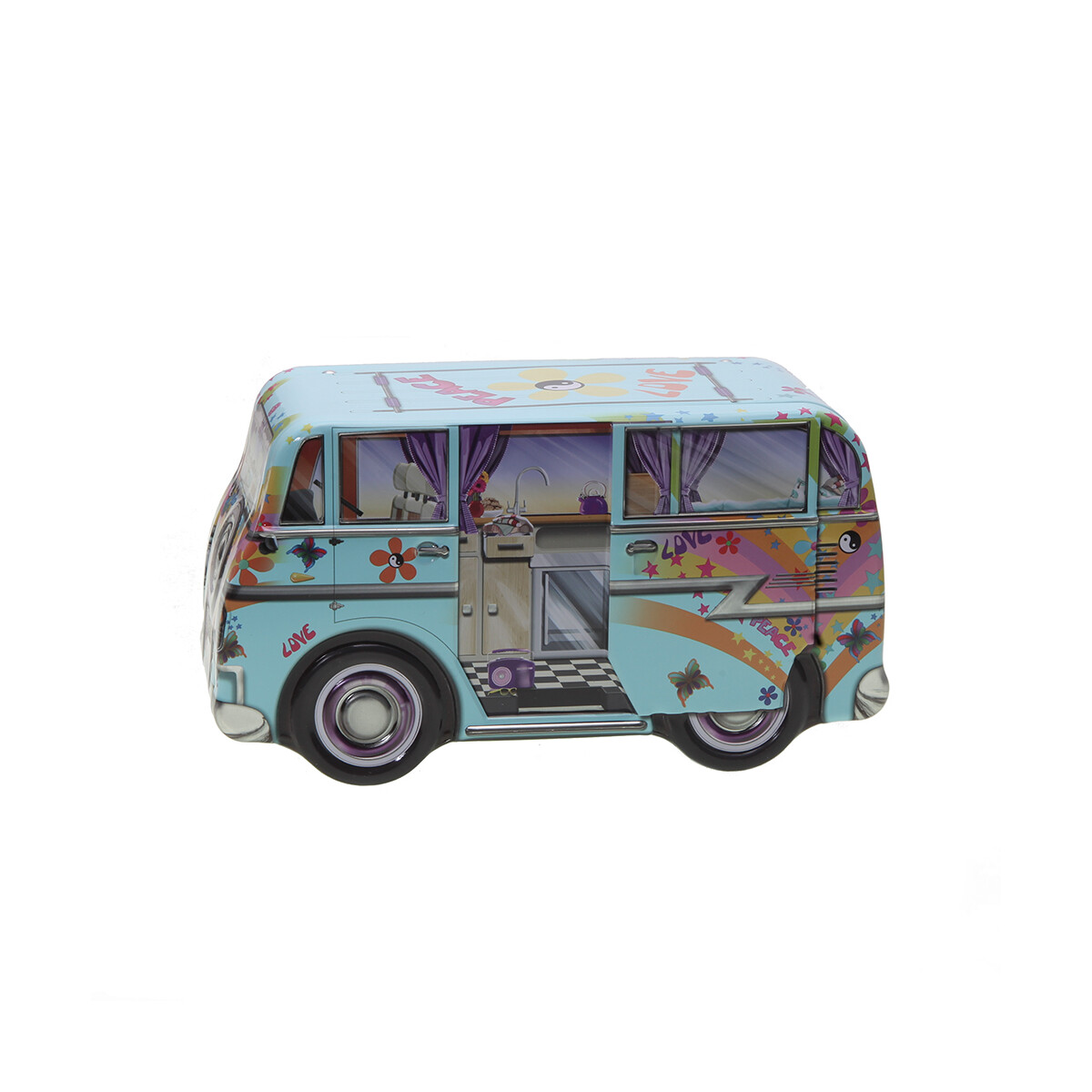 Mini Camper Dose, blauer Mini-Van, Keksdose ca. 16,5 cm x 9,