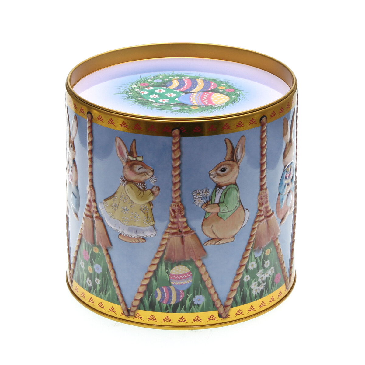 Klassische zylinderförmige Blechdos box