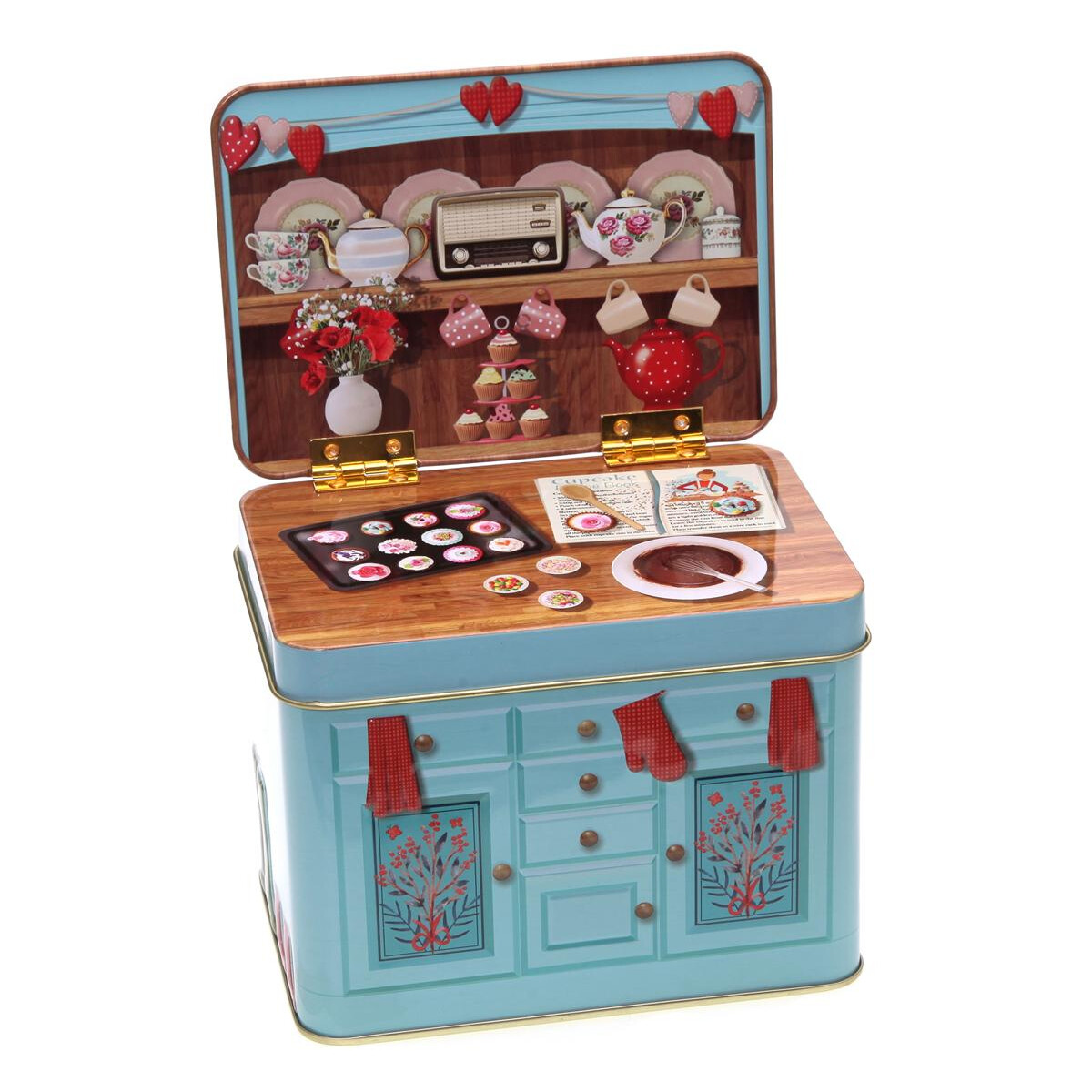 Blechdose Retro Küchenblock "Cupcake Backstube&quo