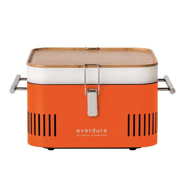 Everdure CUBE portabler Holzkohlegrill für unterwegs, Farbe: Orange
