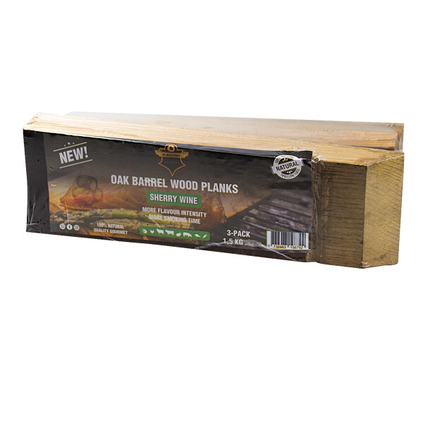 Oak Barrel Wood Plank Sherry, Grill-Räucherholz, 3 Stück, 1,5 kg