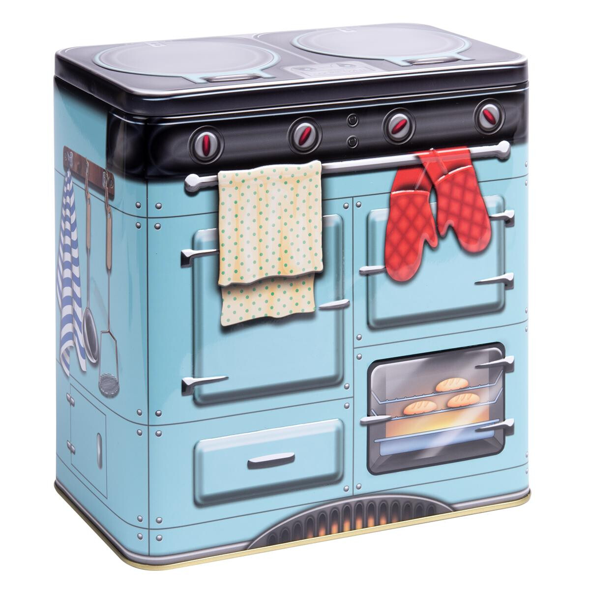 Blechdose Backofen (Blau) für Pl&au box