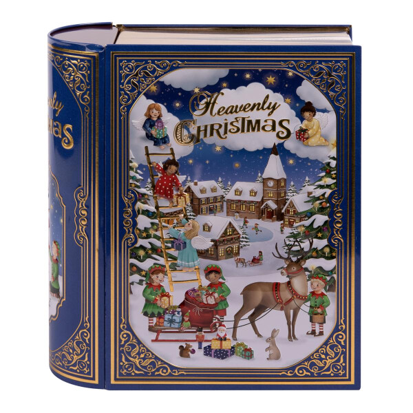 Blechdose Buch himmlisches Weihnachten, lebensmittelecht, 20,5 x 24 cm, inkl. Rezept