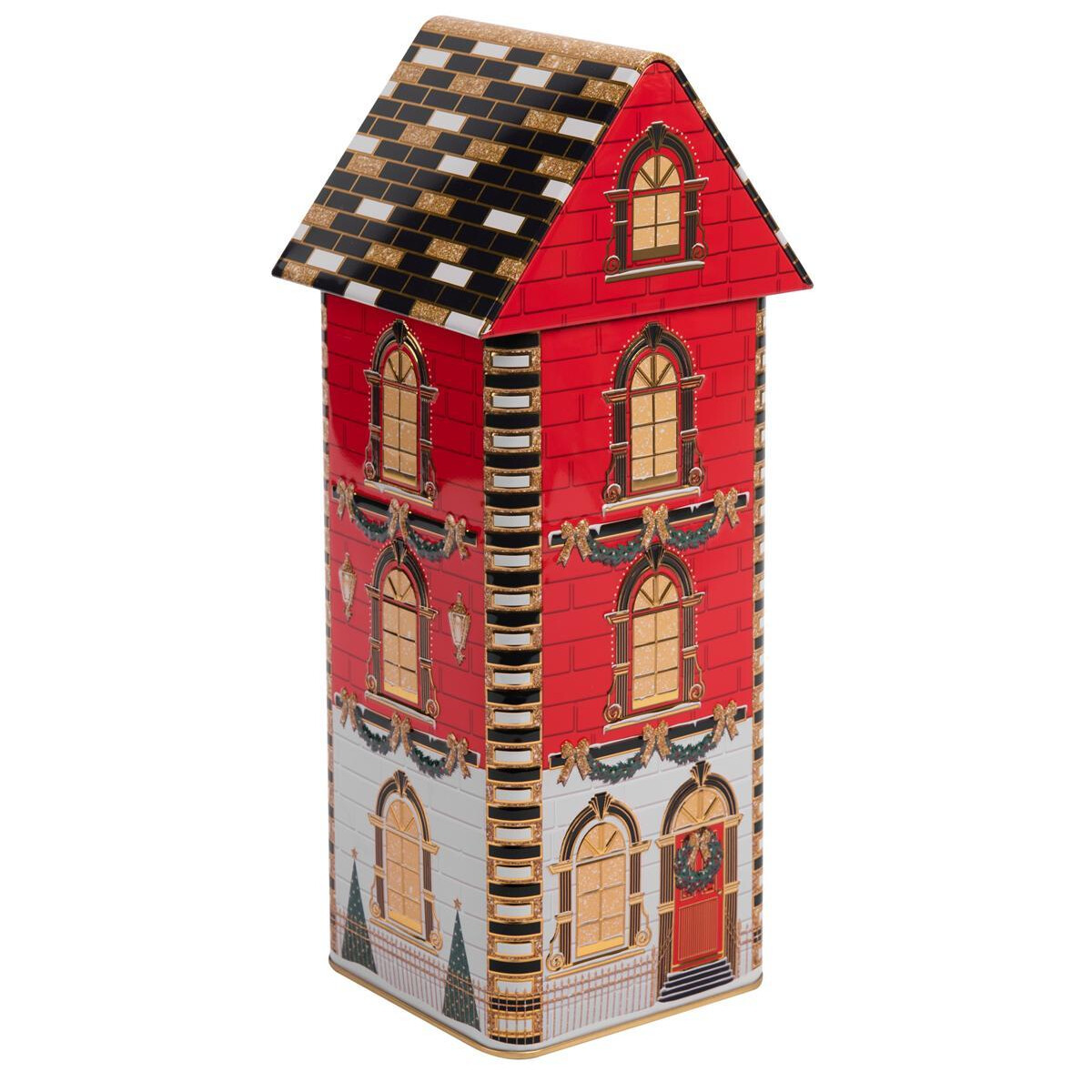 Blechdose London Christmas House, lebensmittelecht, 9,5 x 9,