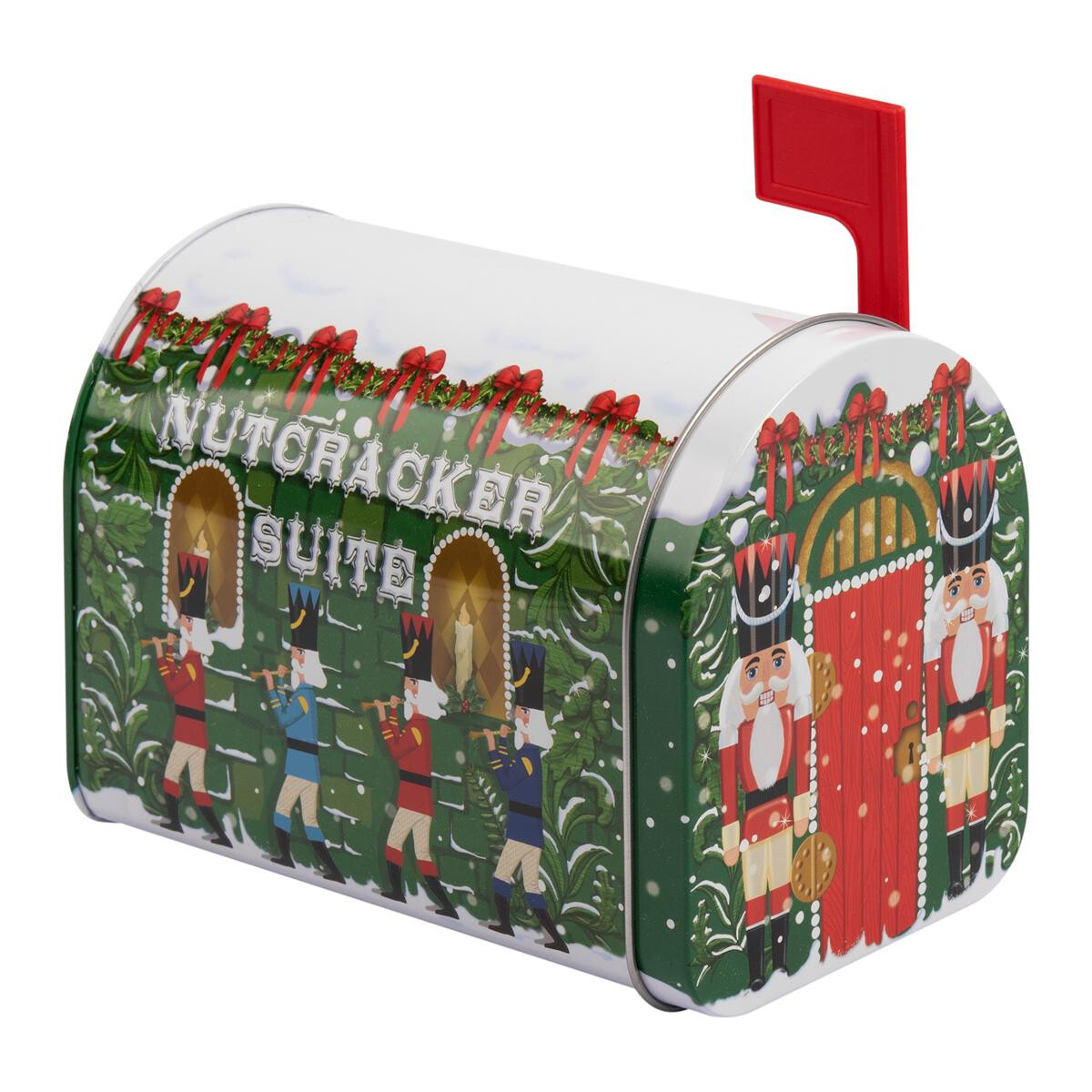 Blechdose Weihnachts Mail-Box grün, lebensmittelecht, 1