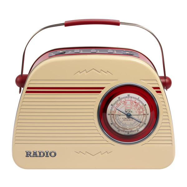 Blechdose in Retro-Stil Radio Klassiker, Farbe Beige, lebensmittelecht, 26,5 x 18,5 cm, inkl. Rezept