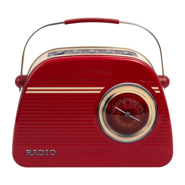 Blechdose in Retro-Stil Radio Klassiker, Farbe Rot, lebensmittelecht, 26,5 x 18,5 cm, inkl. Rezept