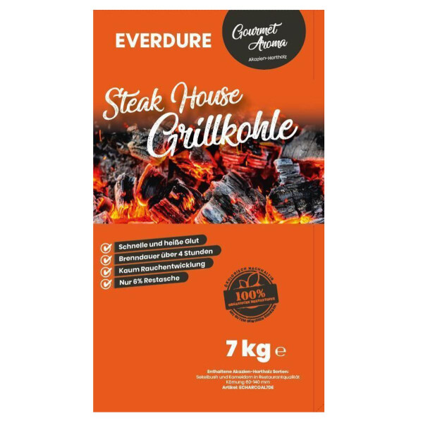 Everdure Steak House Premium Grillkohle, ökologisch nachhaltig, 7 kg
