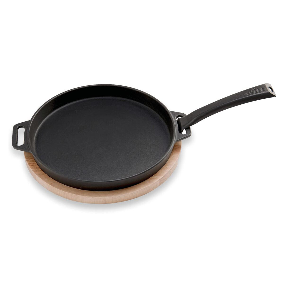 Witt runde Bratpfanne Ø 24 cm aus Gusseisen mit Holzb