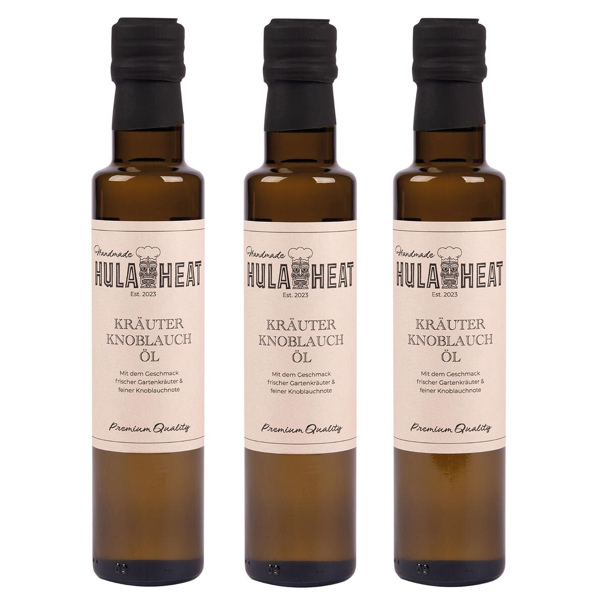HULAHEAT 3x Kräuter-Knoblauch Öl 3x 250 ml, Wü