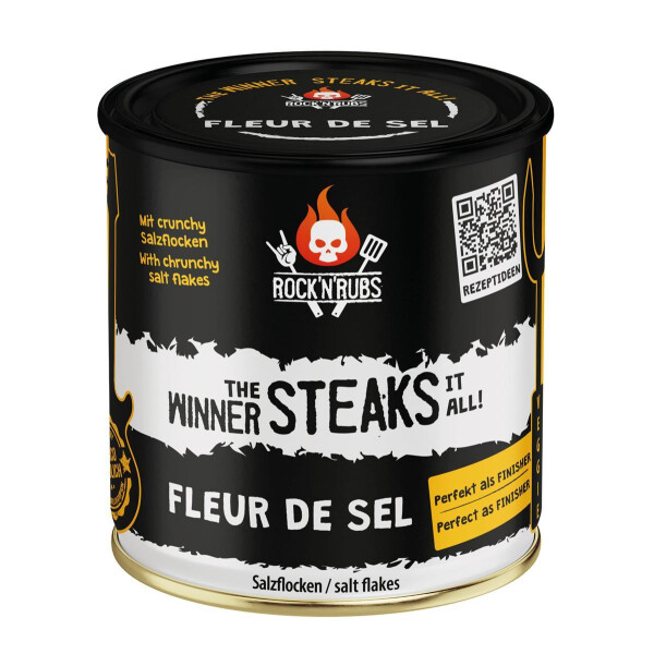 RockNRubs The Winner Steaks It All FLEUR DE SEL - Gold Line Edition - Premium BBQ Rub - nicht nur zum Grillen, 220g