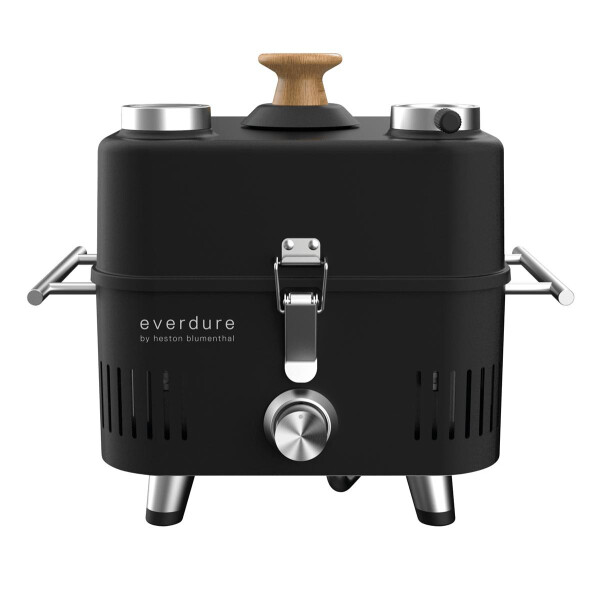 Everdure CUBE 360 portabler Gasgrill für unterwegs mit Garhaube, Farbe: Black