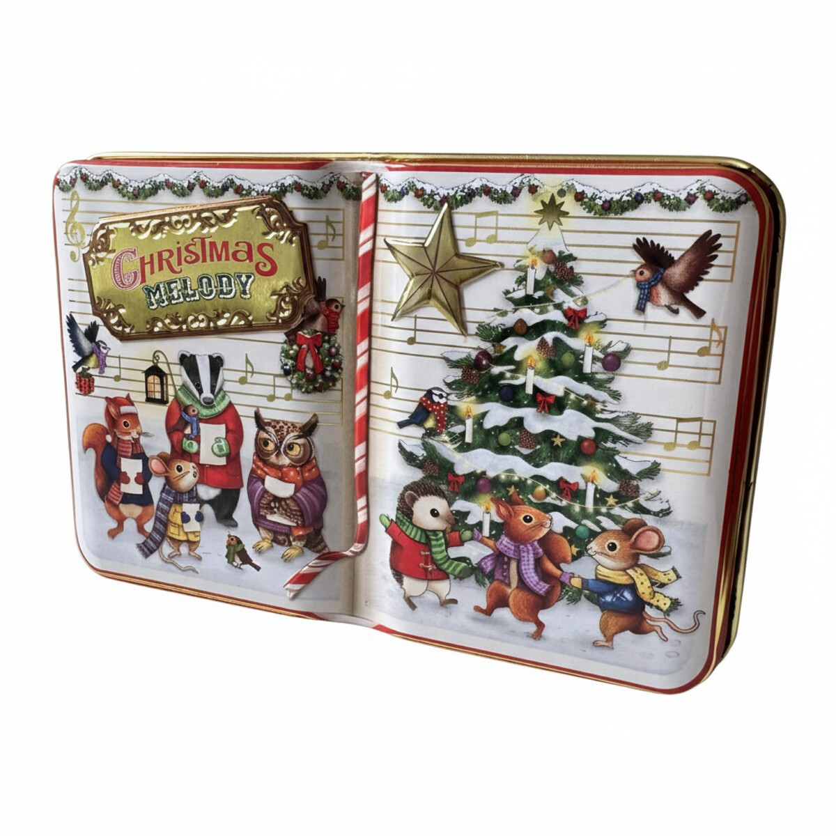 Mini Blechdose in Buchform Geschenkbox nostalgisch mit Tierm