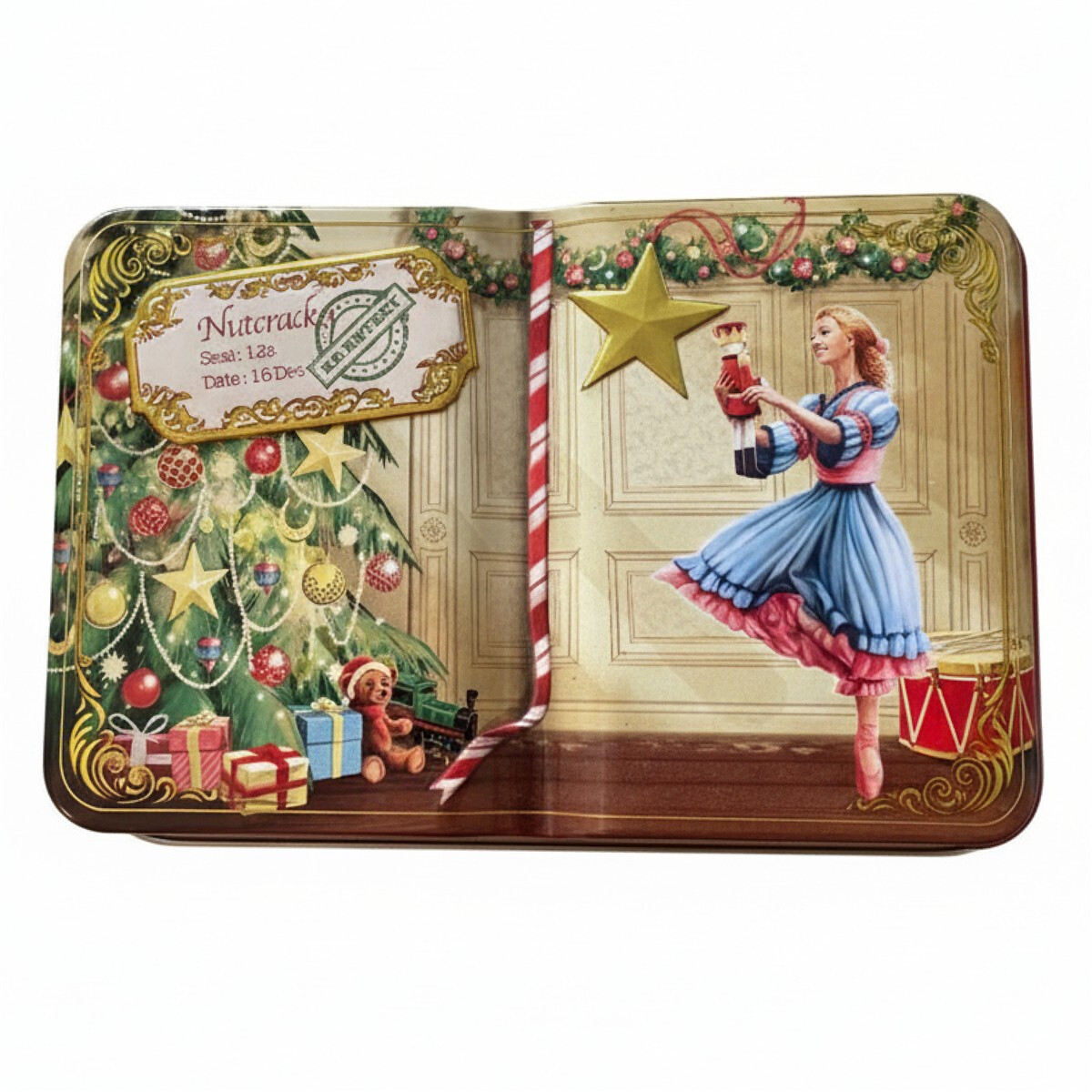 Mini Blechdose in Buchform Nussknacker nostalgische Geschenk