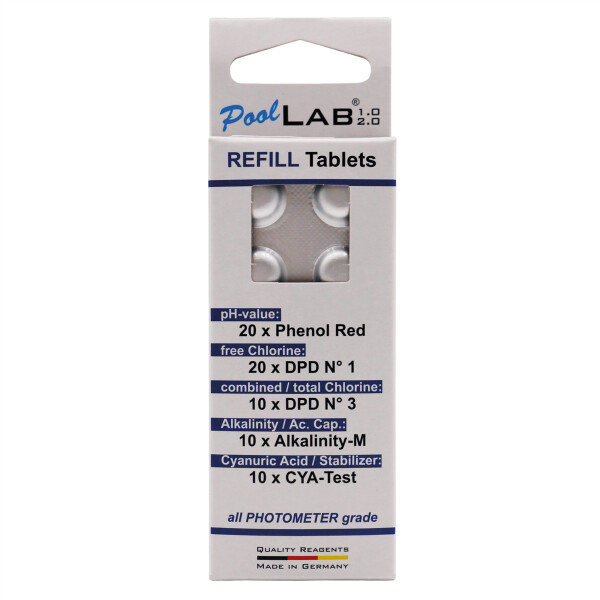 PoolLAB 1 & 2 Refill Pack mit 70 Photometer Reagenzien